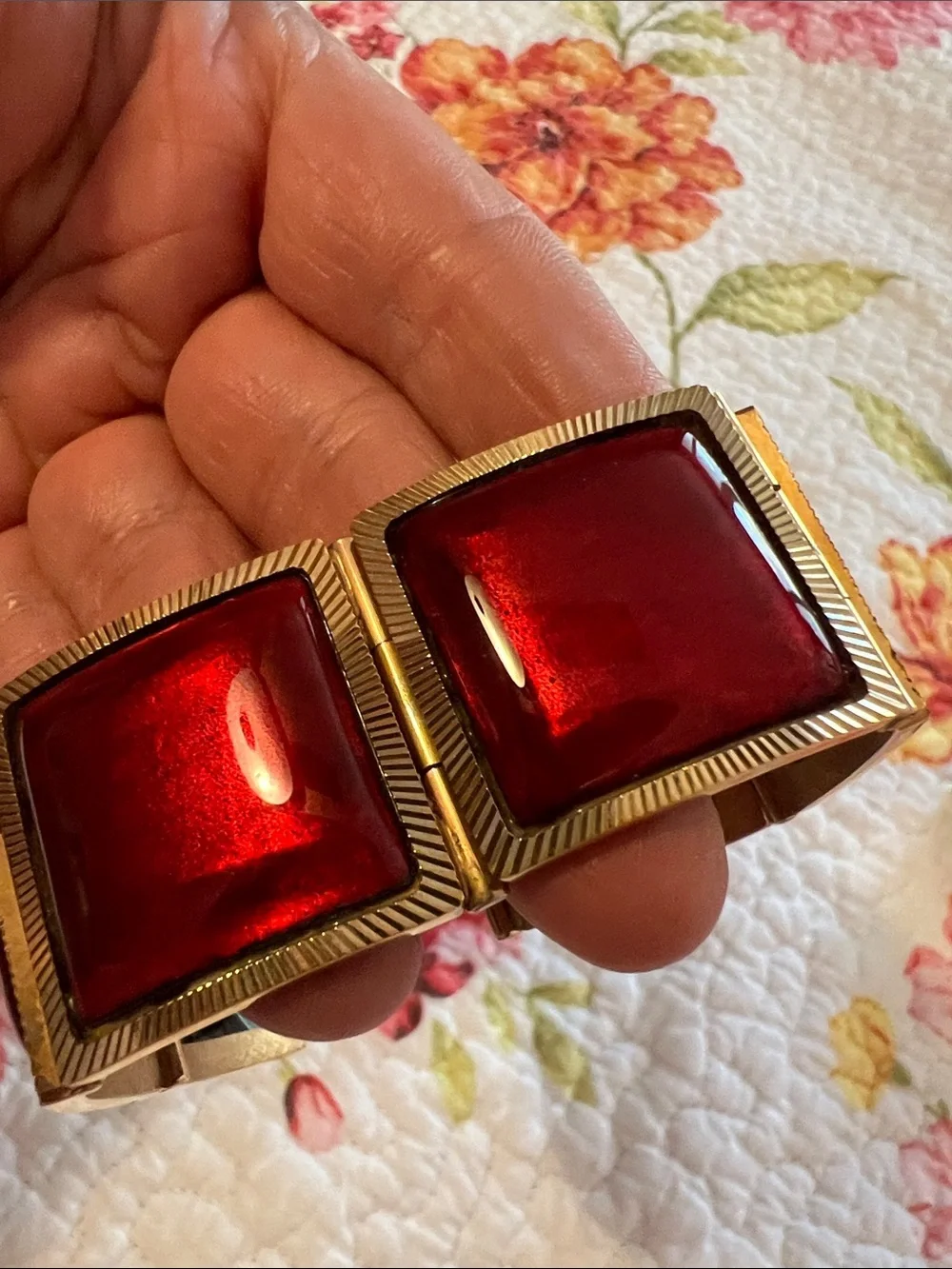 Jean Pétotouré Limoges French Enamel Bracelet and Matching Brooch Set